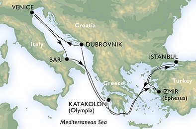 Cruise - mediterranean - Italy,Greece,Turkey,Croatia