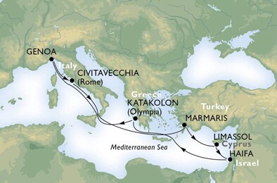 Cruise - mediterranean - Italy,Turkey,Cyprus,Israel,Greece