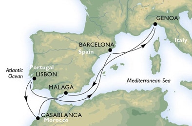Cruise - mediterranean - Italy,Spain,Portugal,Morocco