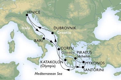 Cruise - mediterranean - Italy,Greece,Croatia