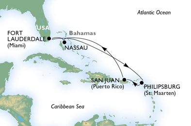 Cruise - caribbean - United States,Sint Maarten (Dutch part),Puerto Rico,Bahamas