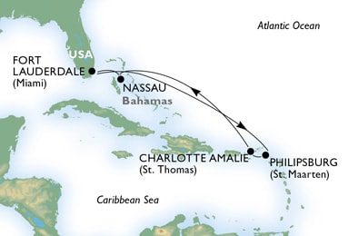 Cruise - caribbean - United States,Sint Maarten (Dutch part),Virgin Islands (U.S.),Bahamas