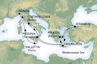Cruise - mediterranean - Italy,Greece,Turkey,Malta