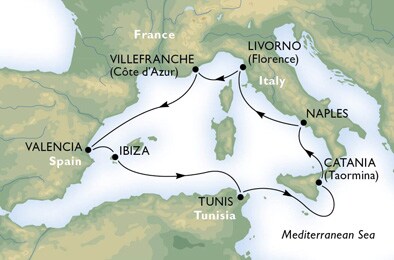 Cruise - mediterranean - Italy,France,Spain,Tunisia Cruise - mediterranean - Italy,France,Spain,Tunisia