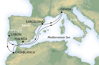 Cruise - mediterranean - Spain,Italy,Portugal,Morocco