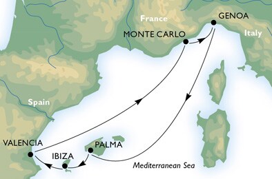 Cruise - mediterranean - Italy,Spain,Monaco Cruise - mediterranean - Italy,Spain,Monaco