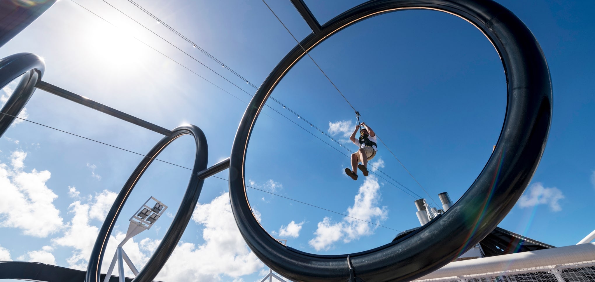 Get ready for Cliffhanger, the only over water swing ride at sea onboard MSC World America | MSC Cruises