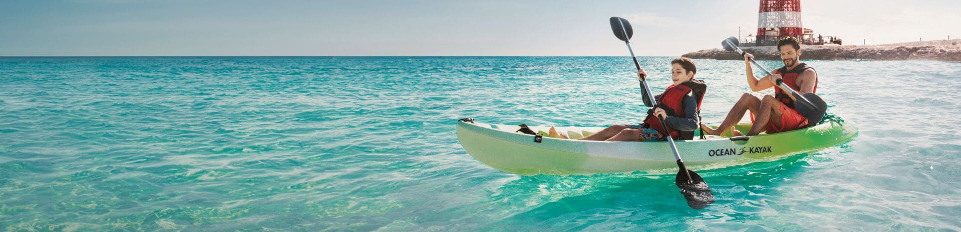 A father and his son on a shore excursion on board MSC Cruises