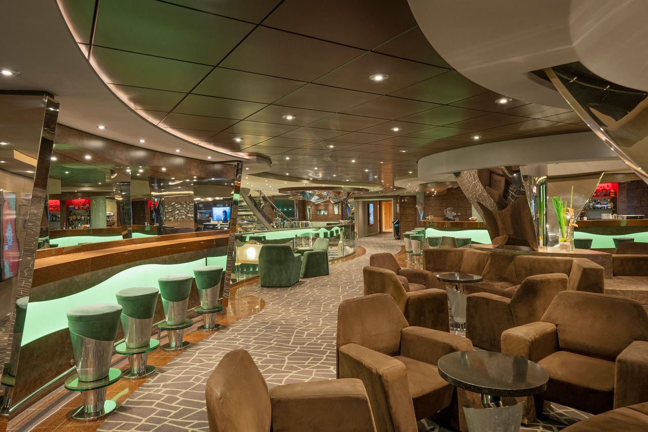 Diamond Bar on MSC Preziosa features inviting seating and a sleek bar counter for guests | MSC Cruises