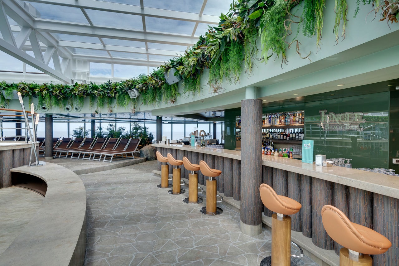 The Jungle Beach Bar on MSC Seaview features inviting seating and panoramic sea views | MSC Cruises