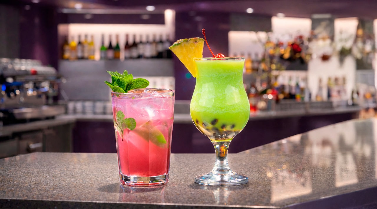 Colorful cocktails at Edge Cocktail Bar on board MSC Bellissima ship | MSC Cruises