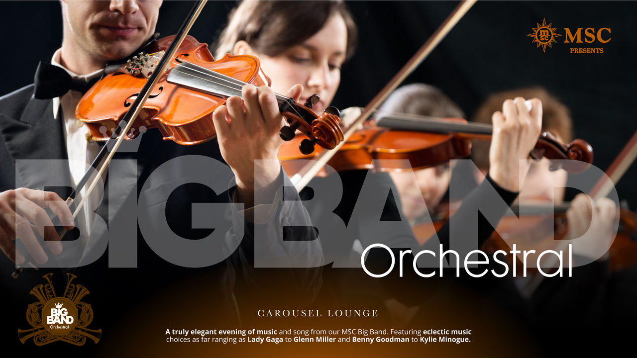Musicians perform with violins in an orchestra creating an inspiring atmosphere | MSC Cruises