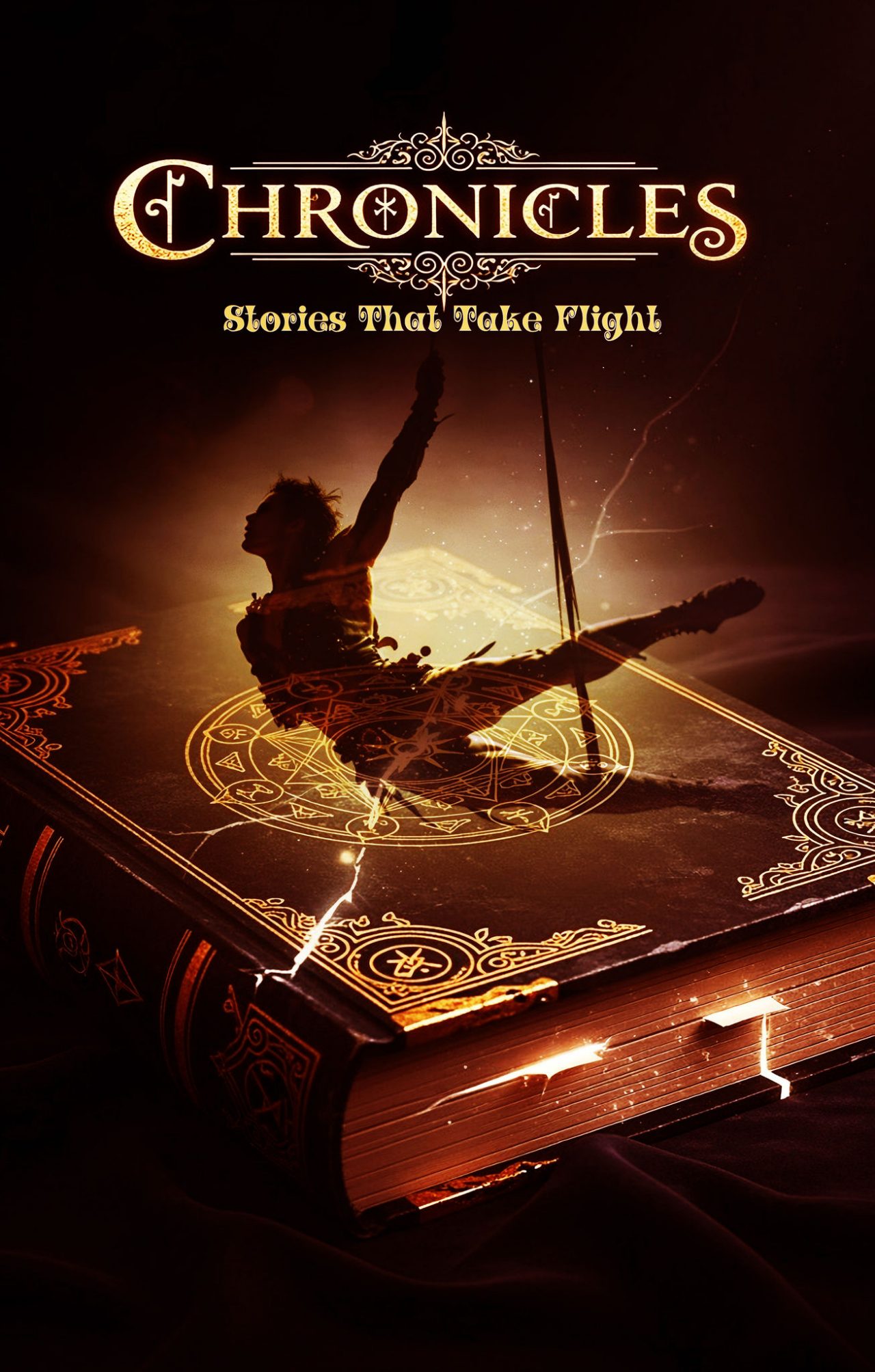 A performer presents an acrobatic show on a book on stage with warm lighting | MSC Cruises