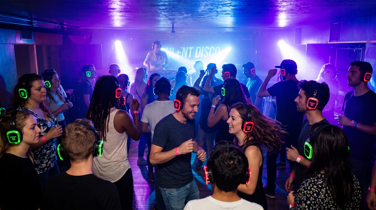 Guests enjoy an evening party with vibrant music and colorful lighting | MSC Cruises
