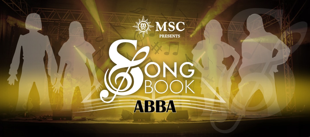 Five performers on stage with a vibrant atmosphere for the Songbook ABBA music show | MSC Cruises