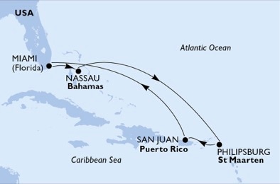 United States, Bahamas, St. Maarten, Puerto Rico