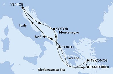 Italy, Montenegro, Greece