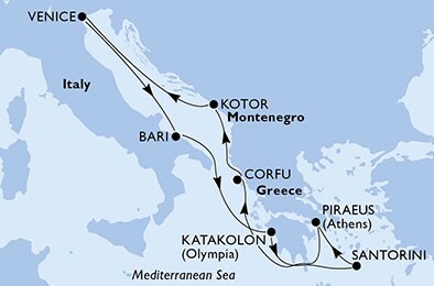 Italy, Greece, Montenegro