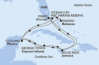United States, Jamaica, Cayman Islands, Mexico, Bahamas