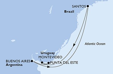 Brazil, Uruguay, Argentina