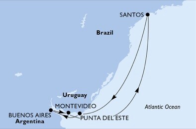 Brazil, Uruguay, Argentina