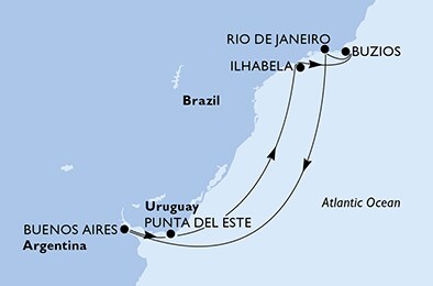 Argentina, Uruguay, Brazil