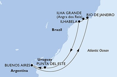 Argentina, Brazil, Uruguay