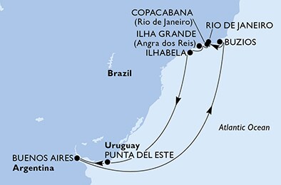 Argentina, Brazil, Uruguay