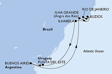Argentina, Brazil, Uruguay