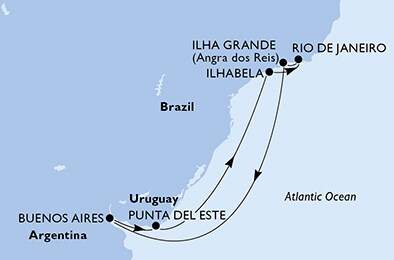 Argentina, Uruguay, Brazil