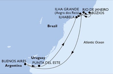 Argentina, Uruguay, Brazil