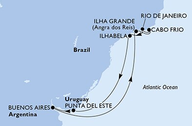 Argentina, Brazil, Uruguay