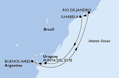 Brazil, Uruguay, Argentina