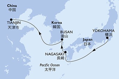 Japan, Korea, China