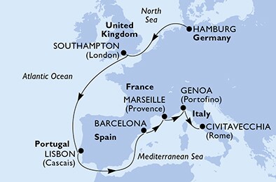 Germany, United Kingdom, Portugal, Spain, France, Italy
