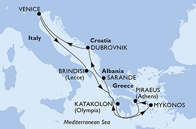 Greece, Albania, Croatia, Italy