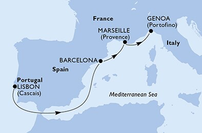 Portugal, Spain, France, Italy