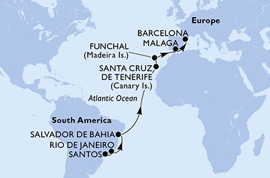Brazil, Spain, Portugal