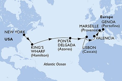 United States, Bermuda, Portugal, Spain, France, Italy
