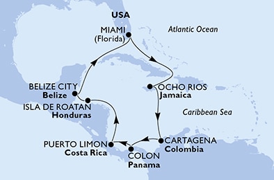 11 Nights, Southern & Western Caribbean | 11/01/2026 MSC Poesia